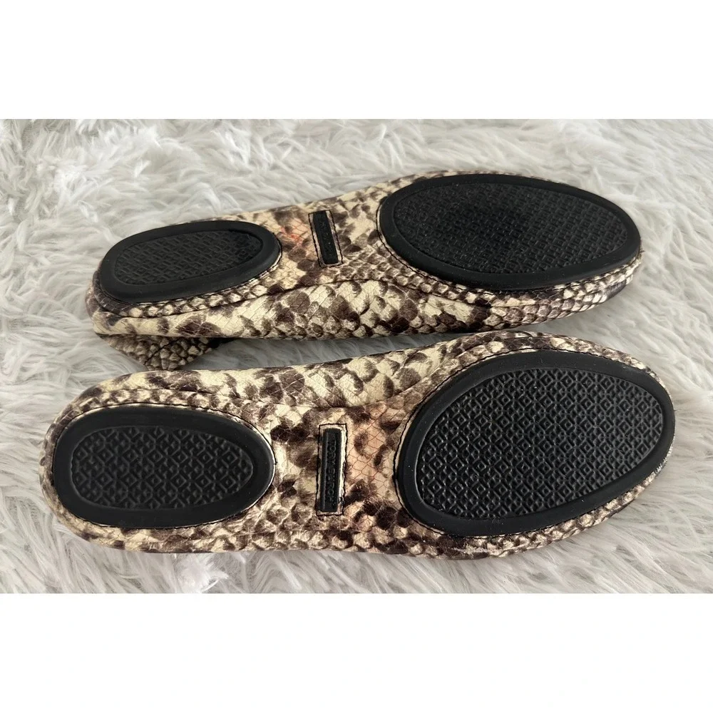 Tory Burch Minnie Travel snakeskin embossed Ballet Flats sz 7